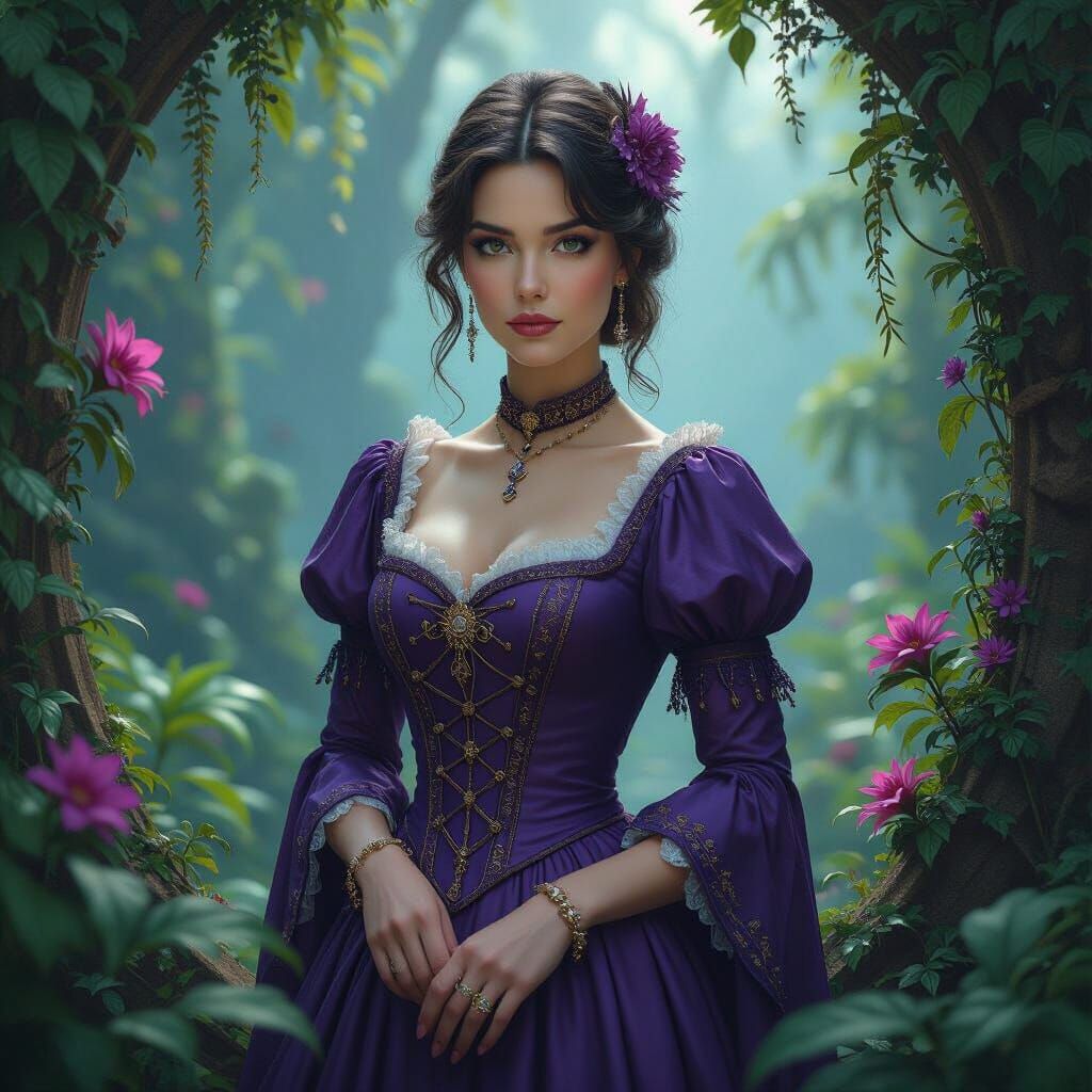 Mystical Purple Faye in a Fantasy Realm