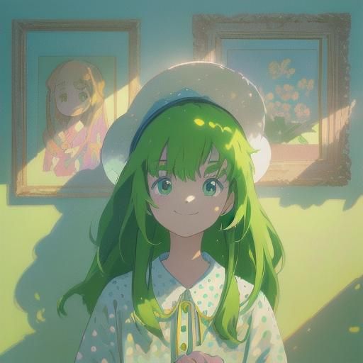 Smiling Girl in Sunlight: Ghibli-Style Digital Art