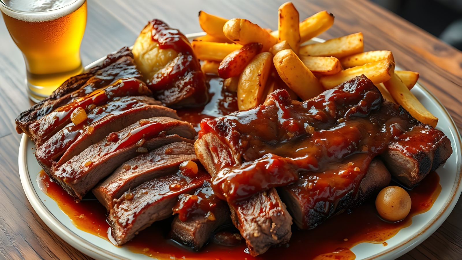 Barbecue Feast: Brisket, Ribs, and Beer