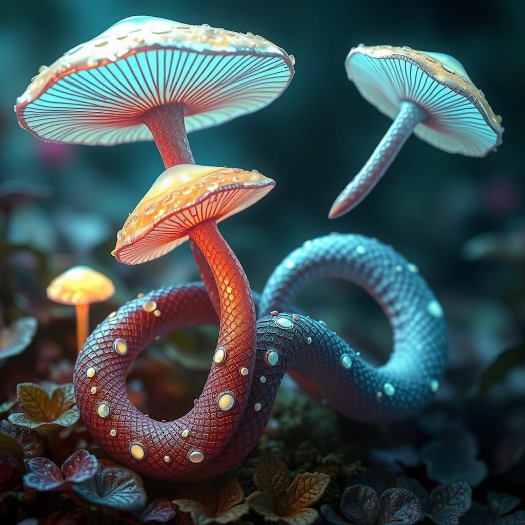 Serpentine Fungus in Ethereal Bloom