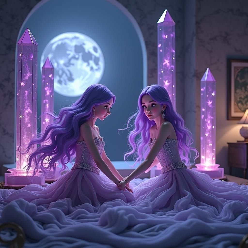 Violet Gemstone Chamber: A Matte Painting Fantasy