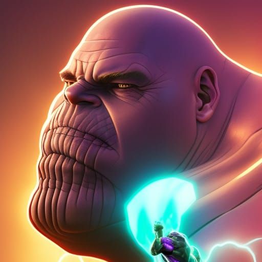 Detailed Portrait of a Thick Thanos in 8k