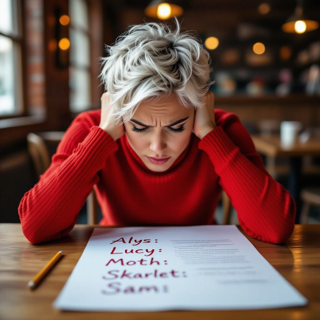 Woman Stressed Over Gift Ideas, Buried in Hands