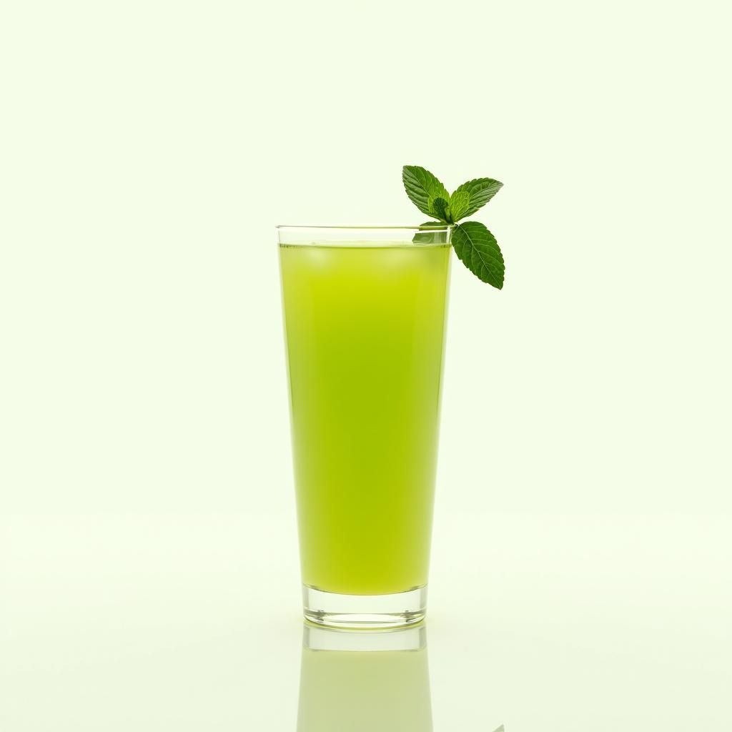 Sugarcane Juice with Health Icons: Matte Painting Style