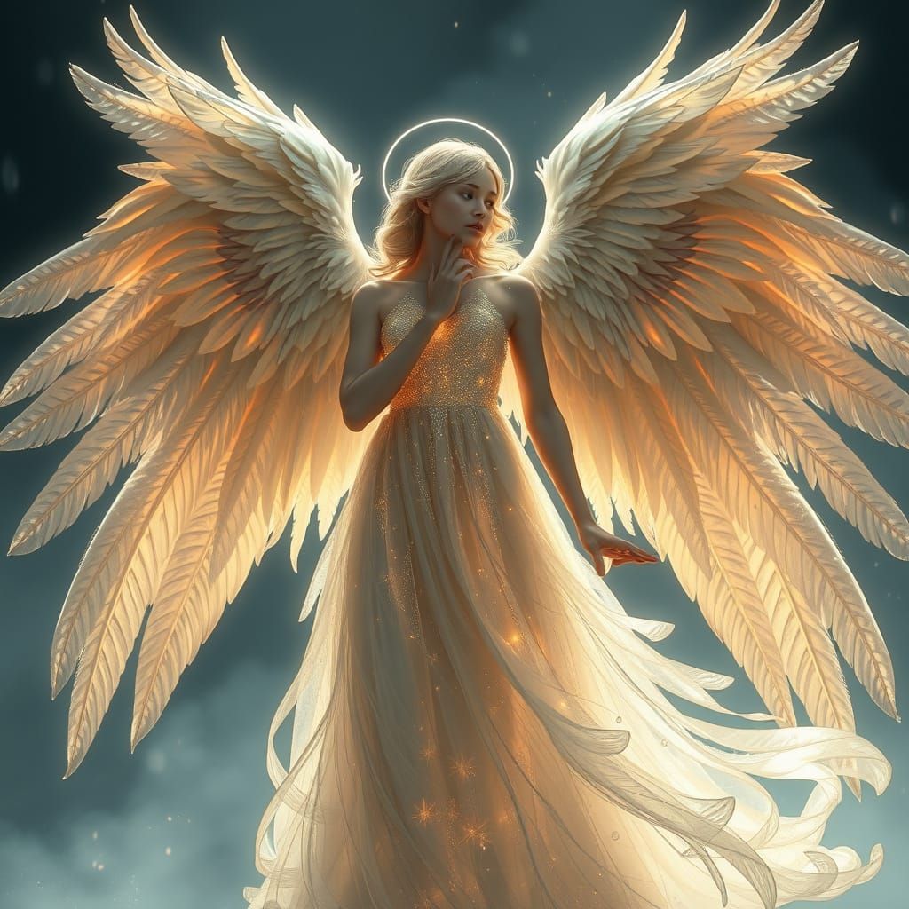 Ethereal Angel in Hyperrealistic Splendor