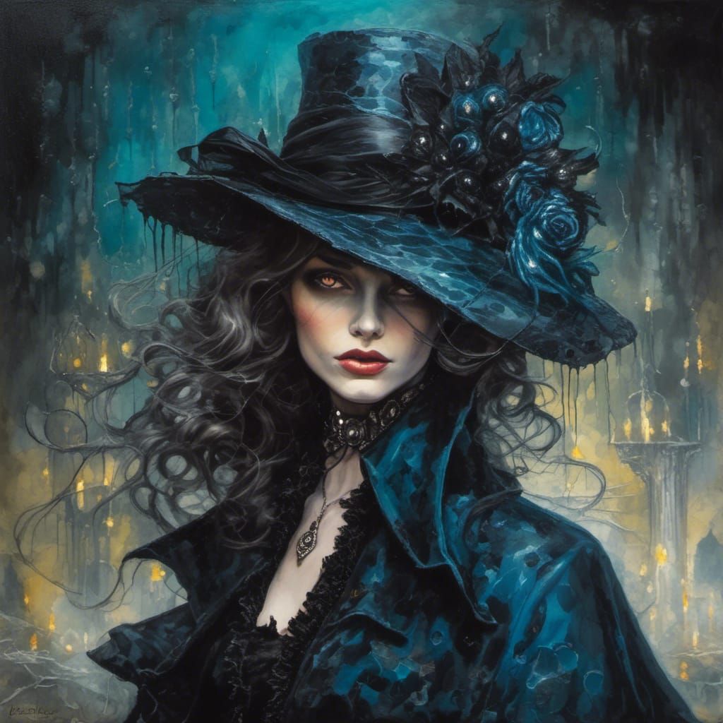 Gothic Plague Doctor with Ravens in Dark Fantasy Style