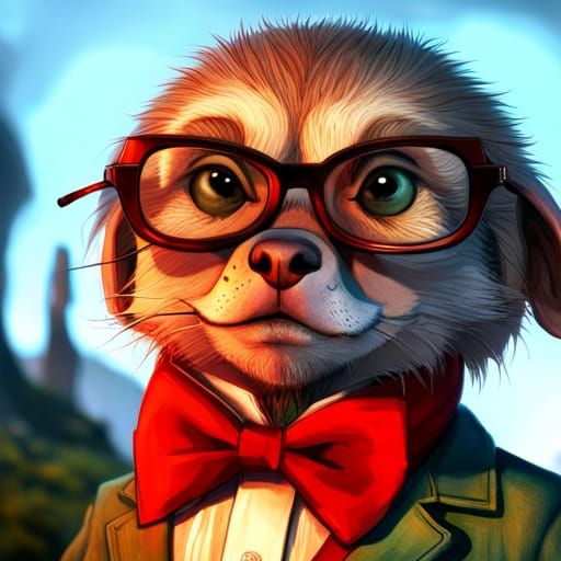 Mole in Bow Tie: 3D Render in Fantasy Art Style