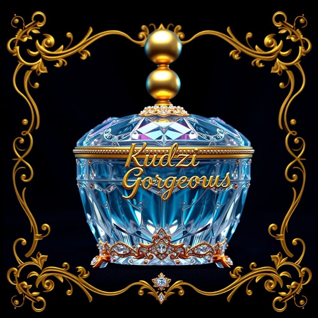 Luxury Crystal Jewelry Box with Gold Accents