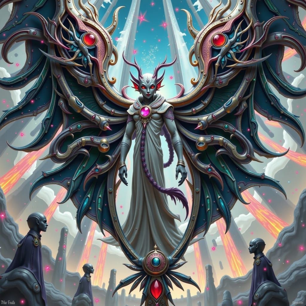 Drow in Underdark City, Dark Fantasy Style