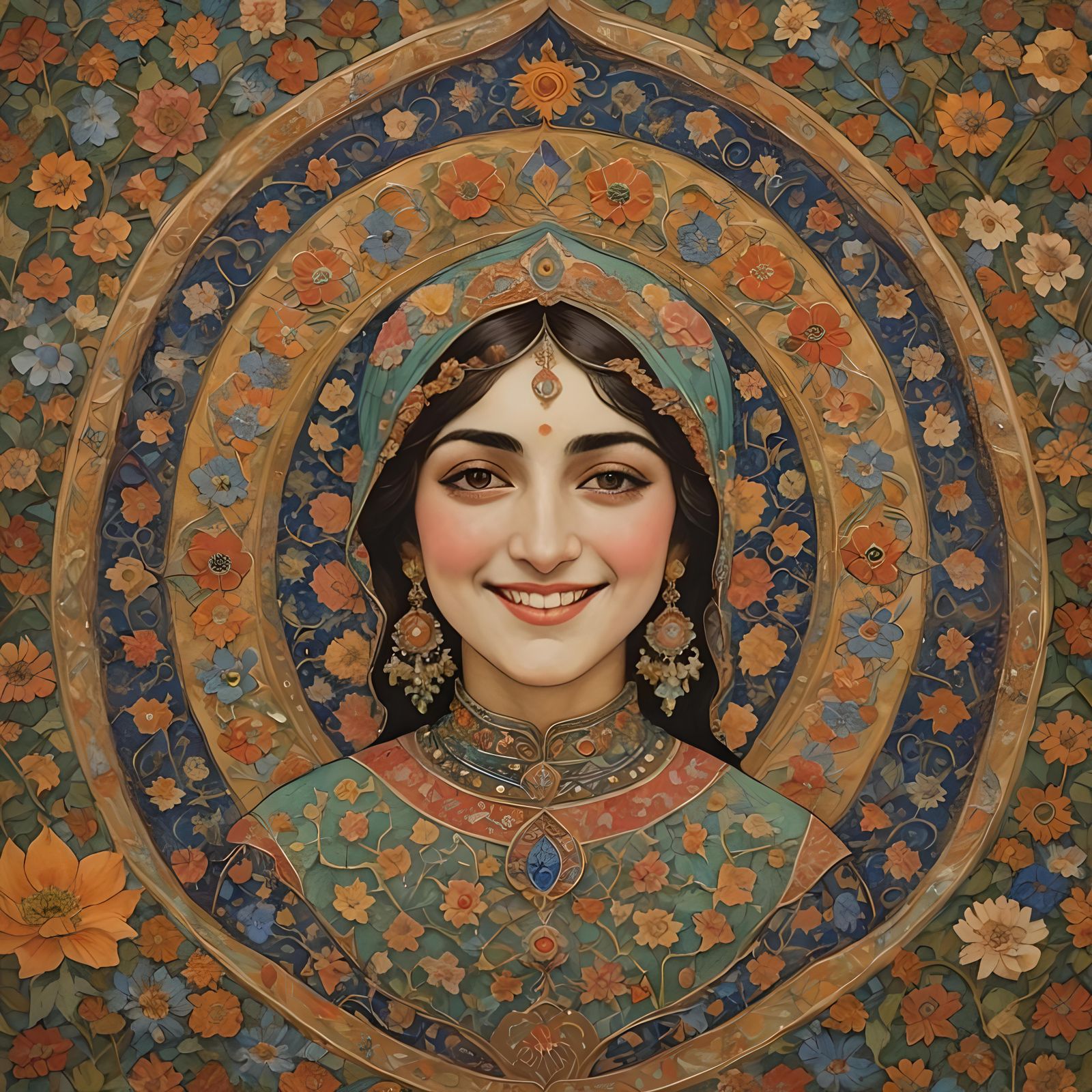 Radiant Smile in Neo-Impressionistic Qajar Art