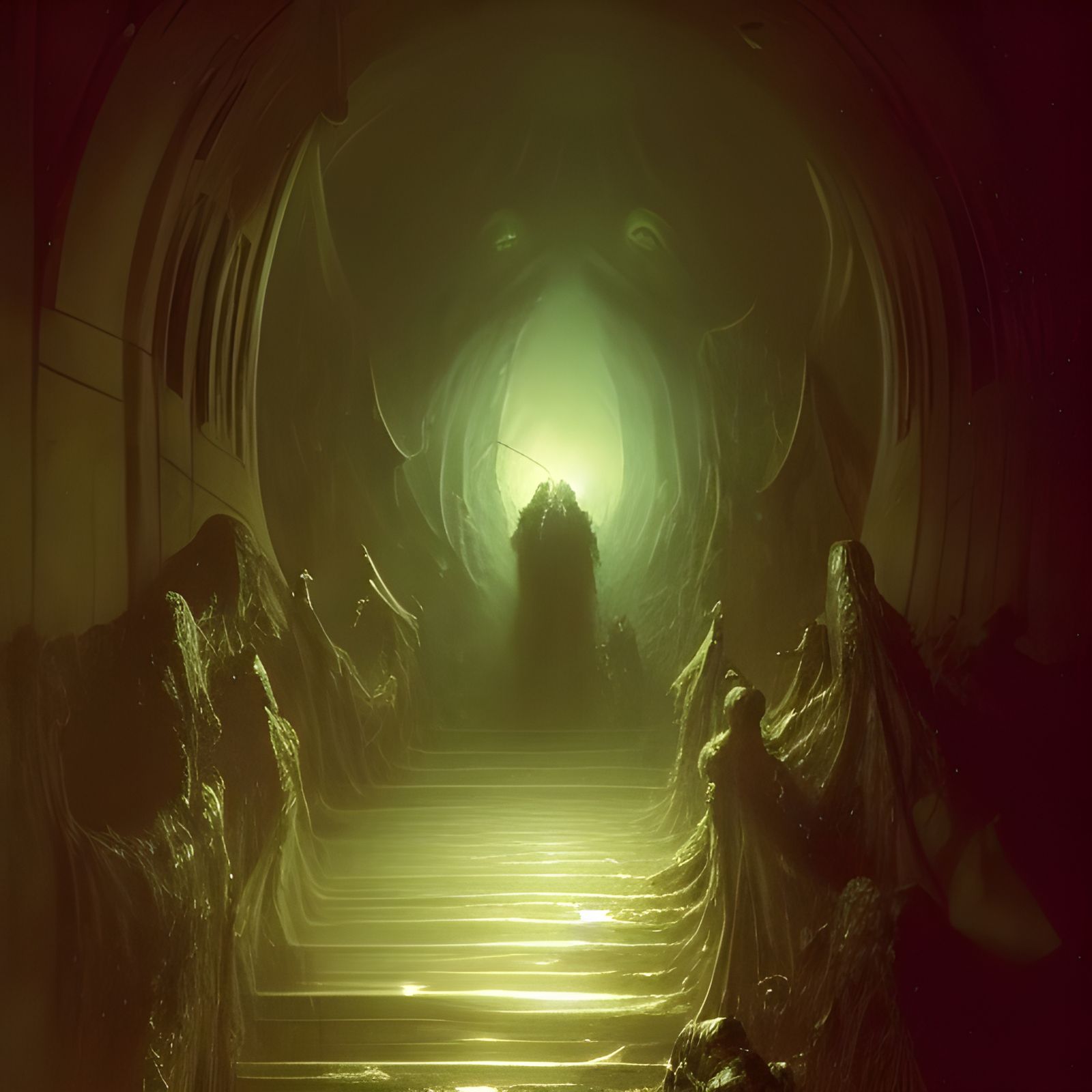 Oozing Horror in Engraving Style