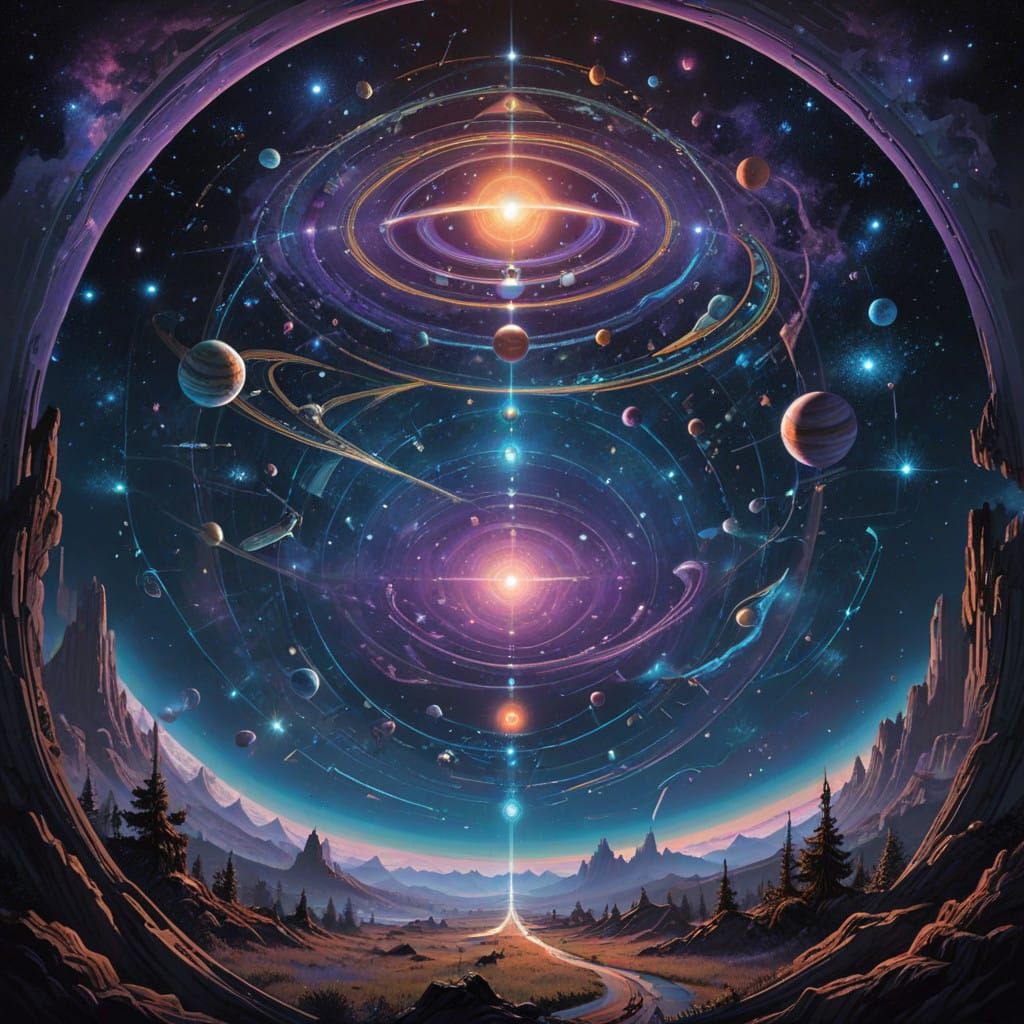 Cosmic Planetary Alignment in Celestial Harmony