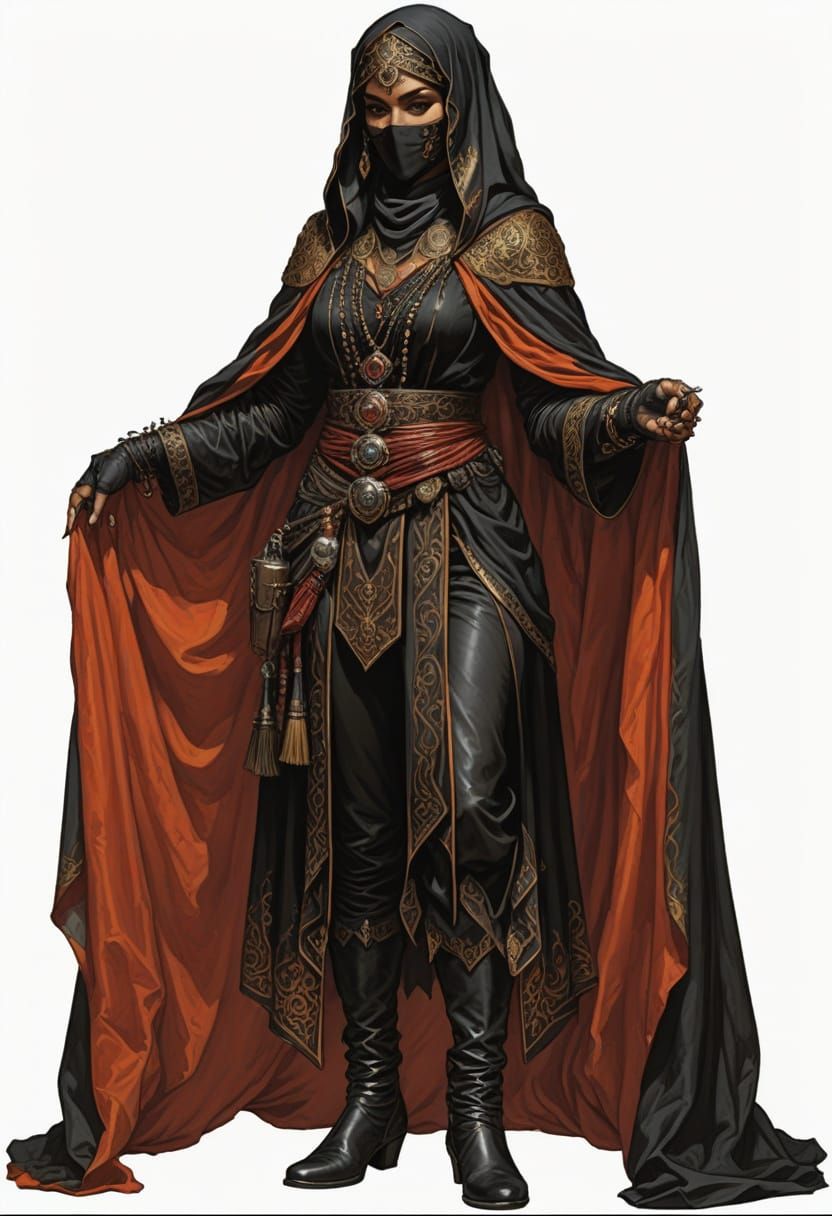 Elegant Arabian Sorceress in Cinematic Fantasy Style