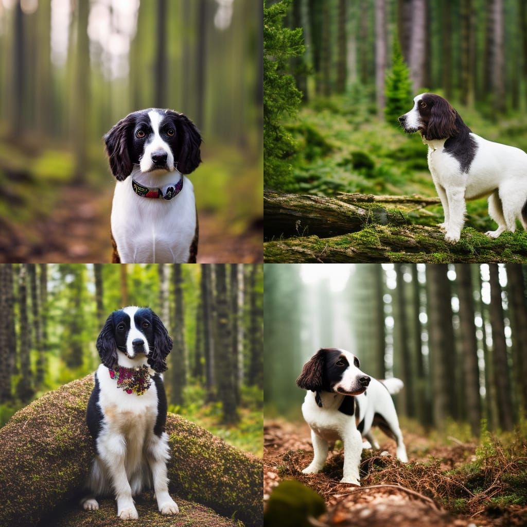 Beautiful Springer Spaniel in Forest Field Photo