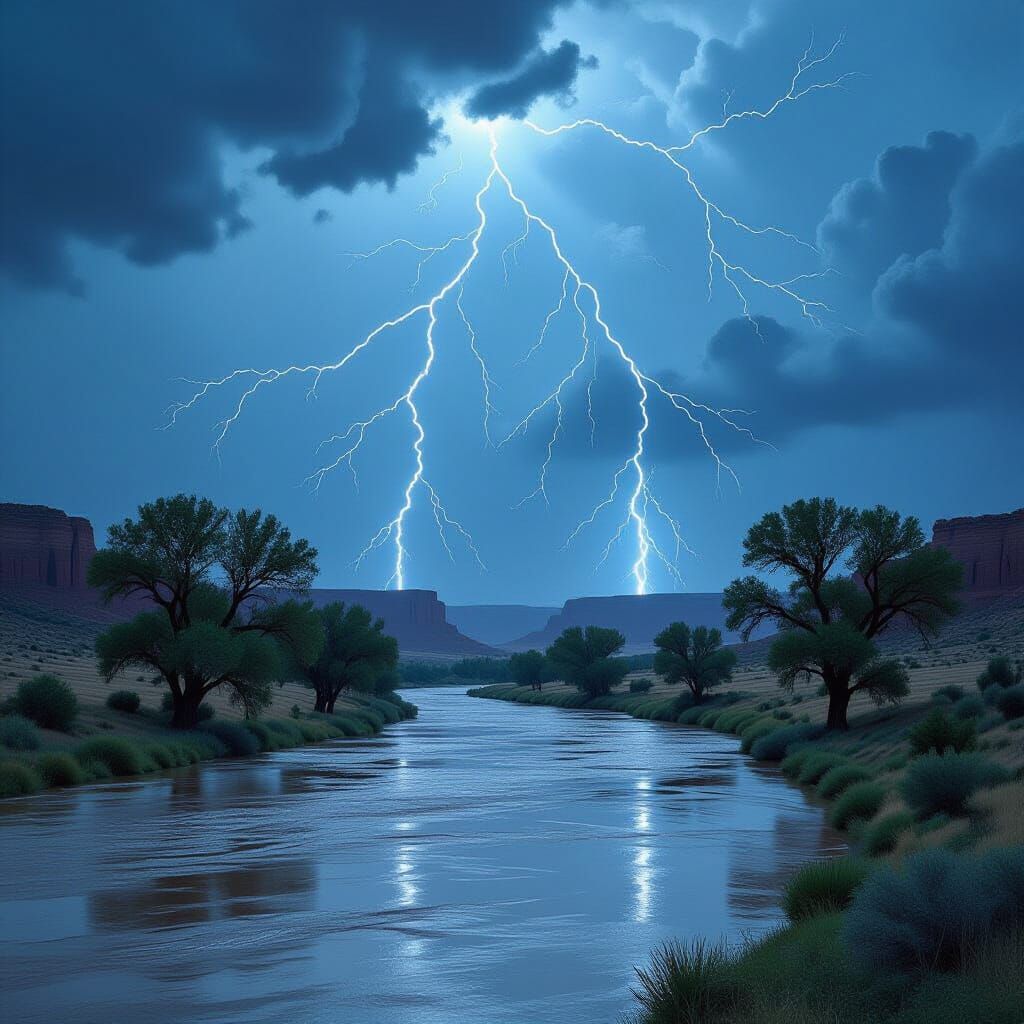 Dramatic Desert Storm Over Red Cliffs