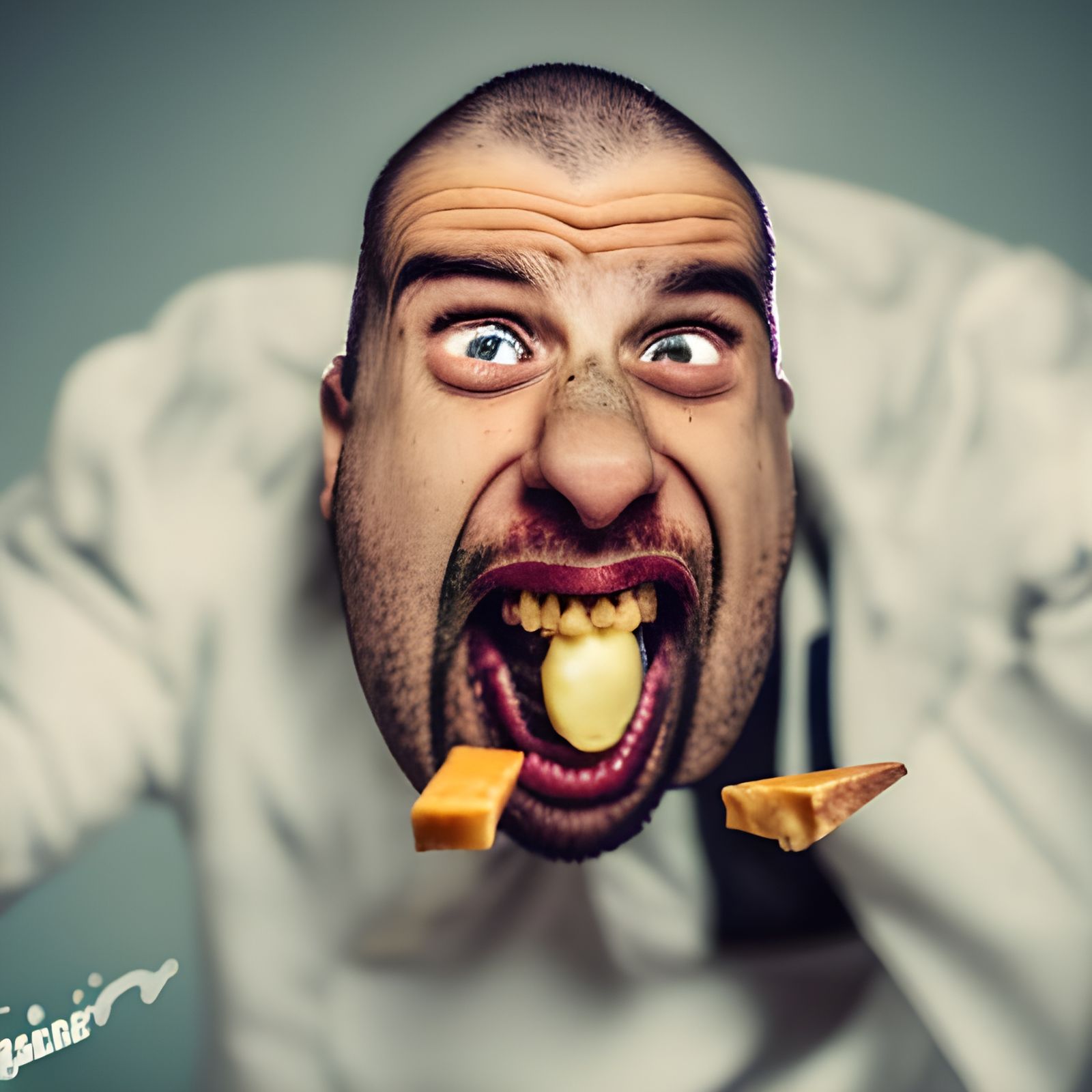 Man Screaming at the Cheese