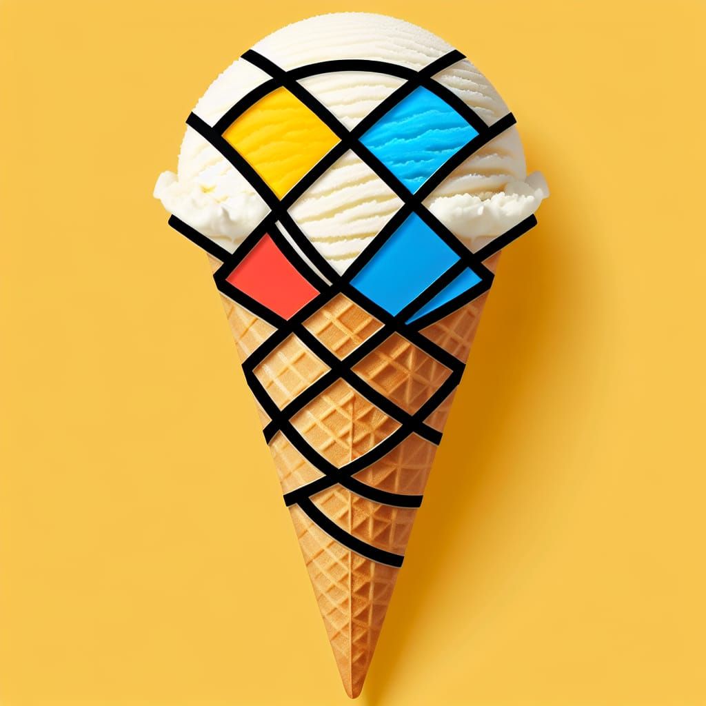 "Piet Mondrian" ice cream cone
