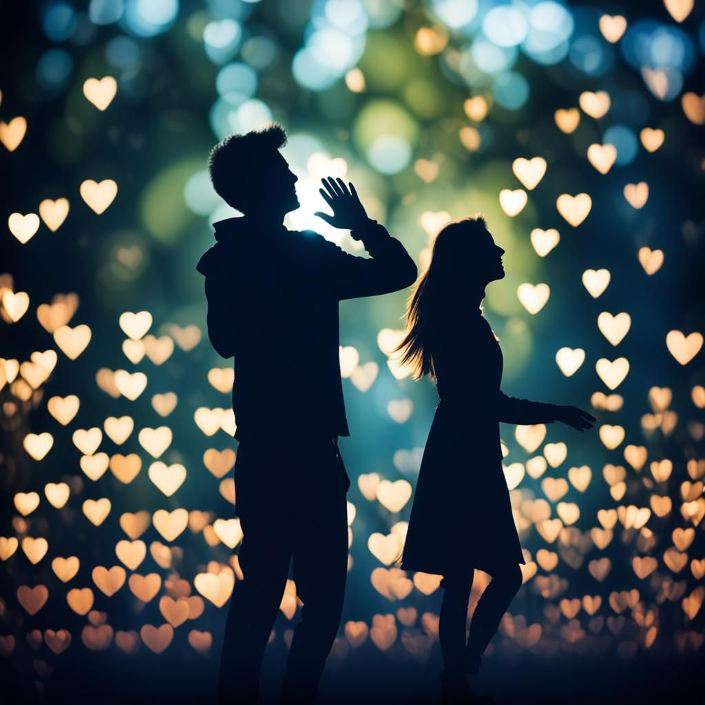 Dancing Shadows with Hearts of Light Photograph