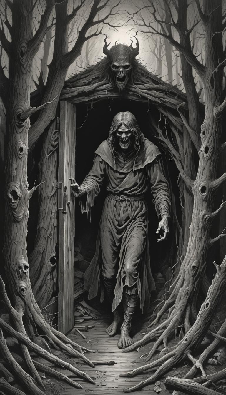 Sinister Demon Ghost Haunting in the Woods