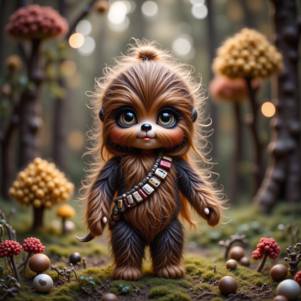 Miniature Realistic Cute Wookiees in Star Wars Style