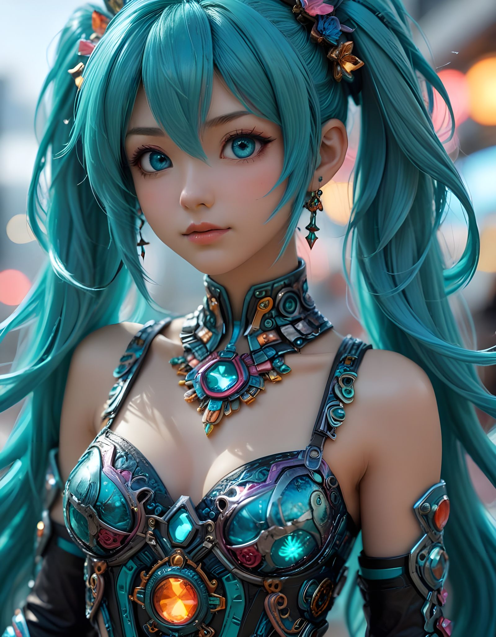 Vibrant Anime-Inspired Portrait of Hatsune Miku