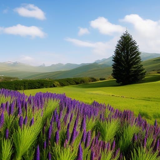 Adorable Cocker Spaniel Puppy in Lupine Field
