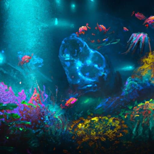 Bioluminescent Underwater Paradise in 3D