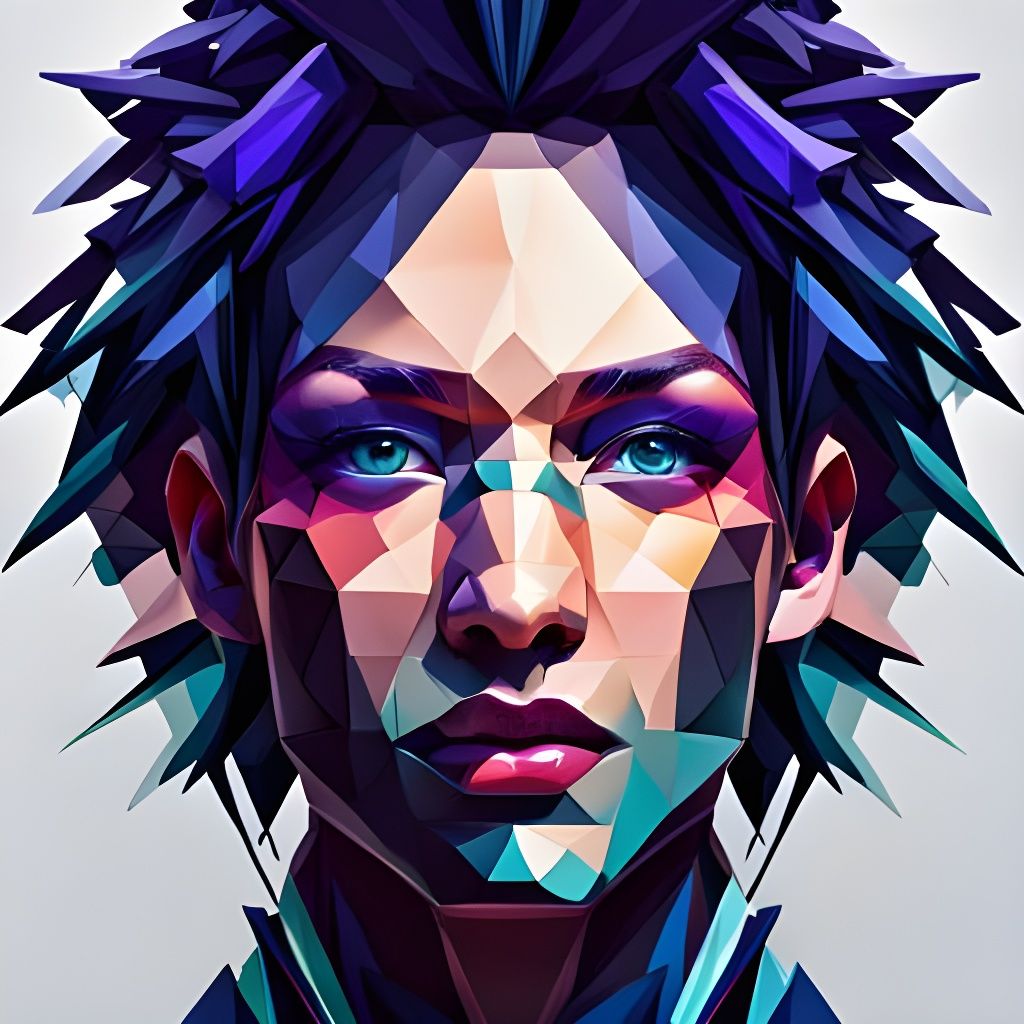 Geometric Abstract Face as Digital Art