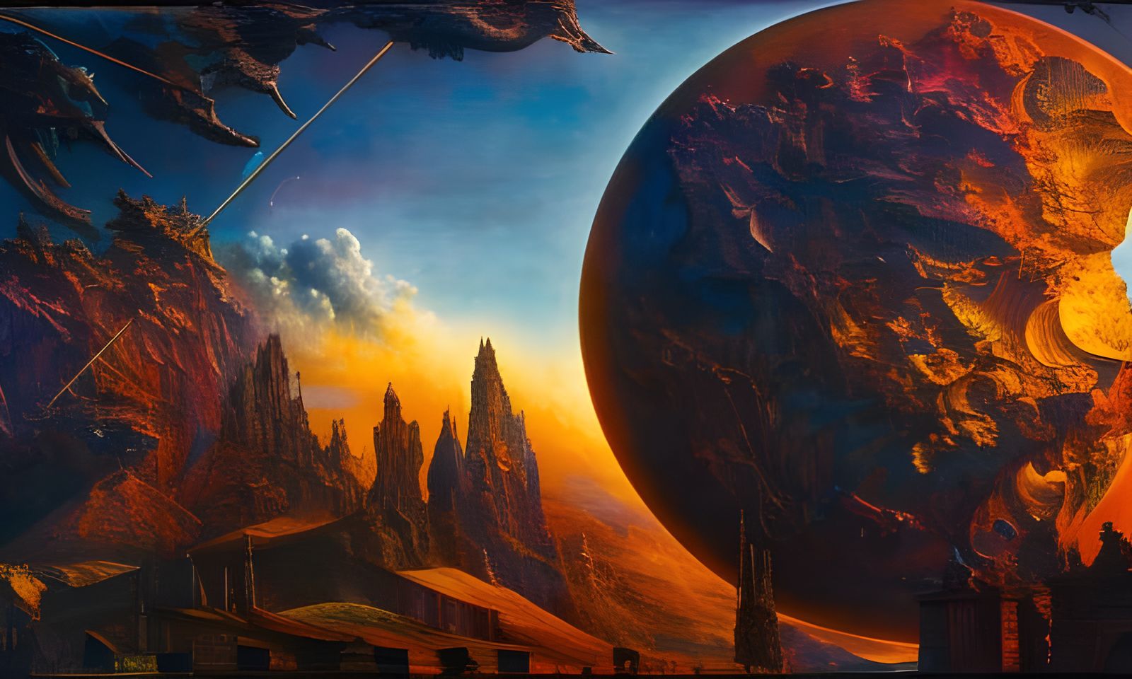 Surreal Solar Gaze with 3D Shading