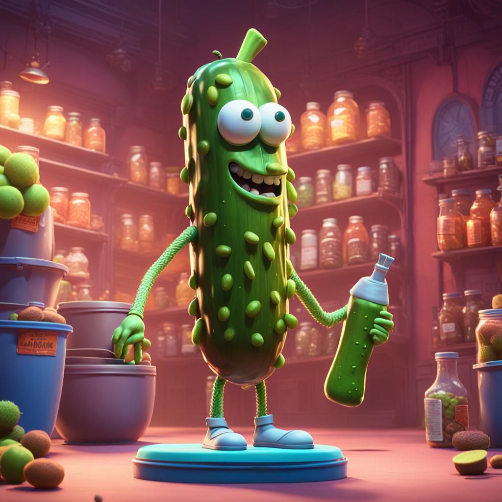 Pickle Rick: 3D Digital Art Concept