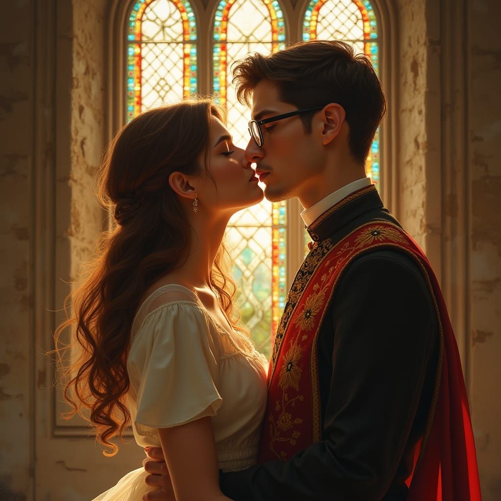 Tender Moment in a Historic Church