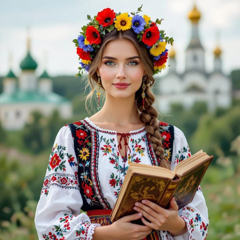 Spirit of Ukraine: Woman in Traditional Modern Attire