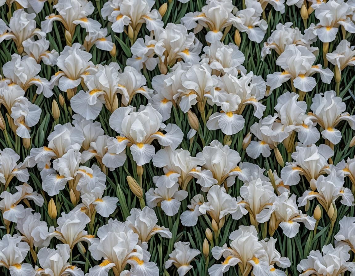 Crisp White Iris in High Definition