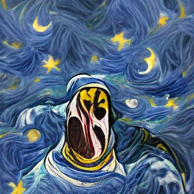 Ghostly Figure Emerges from Starry Night