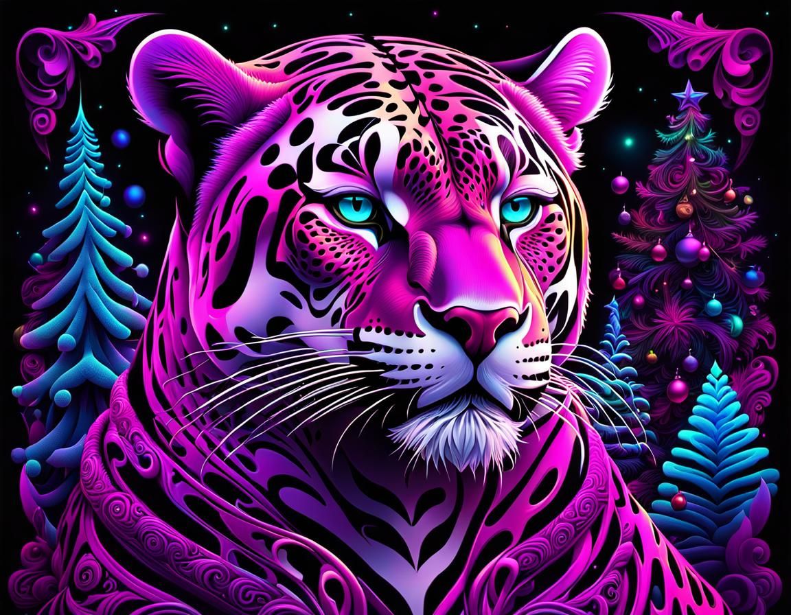 Pink Panther Christmas: Psychedelic Neon Celebration
