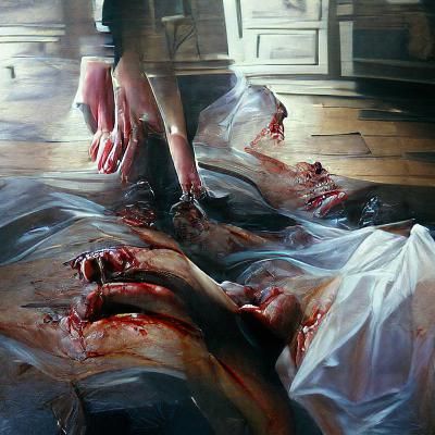 Funeral Party: Oil Painting of Fear and Shadows