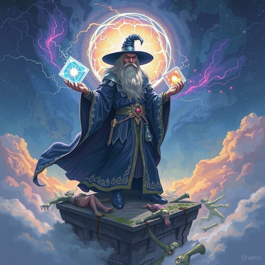 Warrior Battling Zombies in Dark Fantasy Style