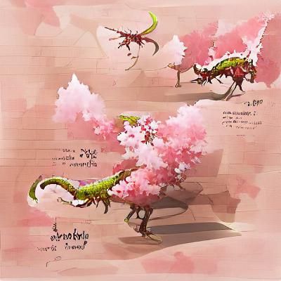 Dragon Among Cherry Blossoms in Bloom