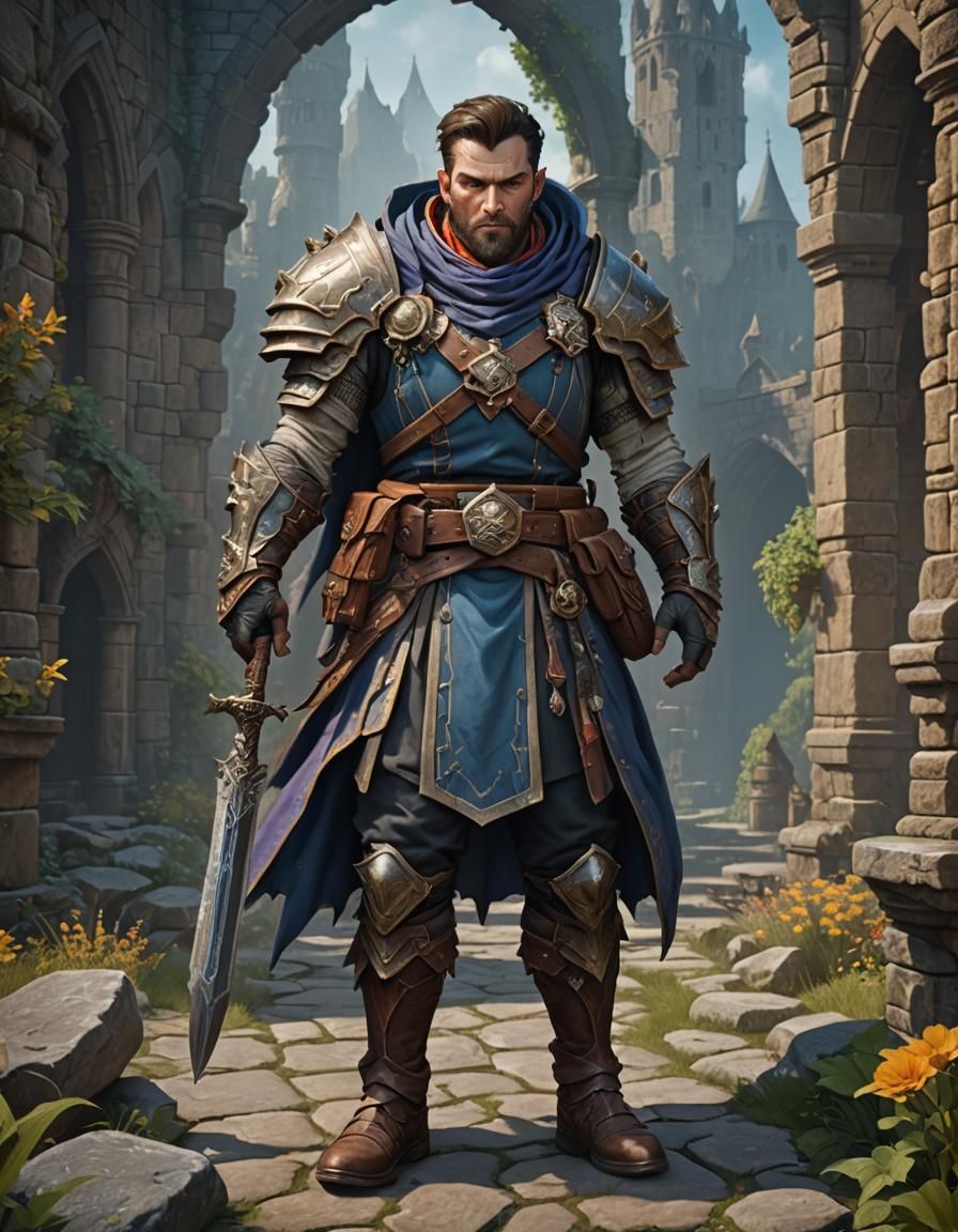 Male Cleric Adventurer Concept Art