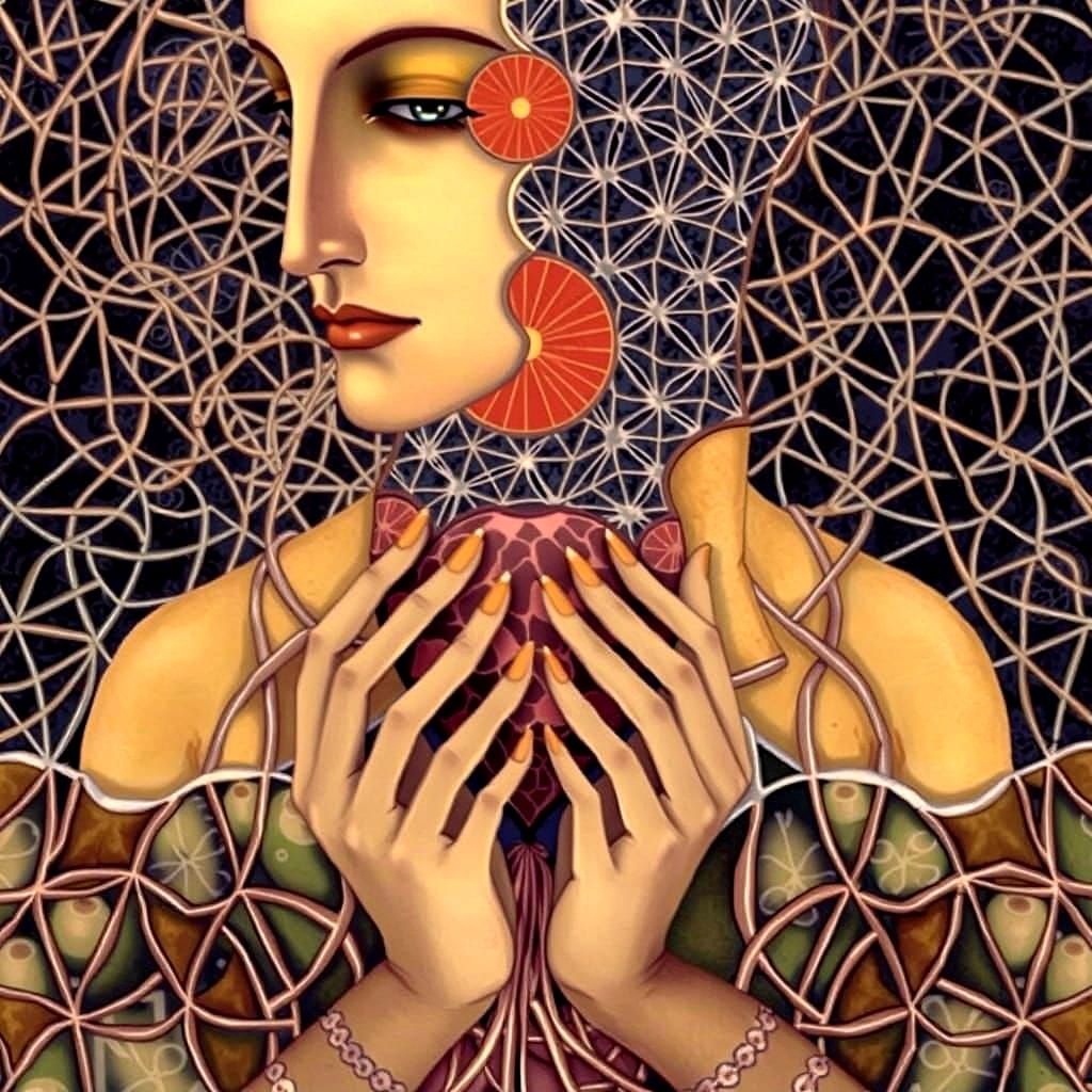 Abstract Figure Speaking in a Gaudí-Inspired Architectural W...