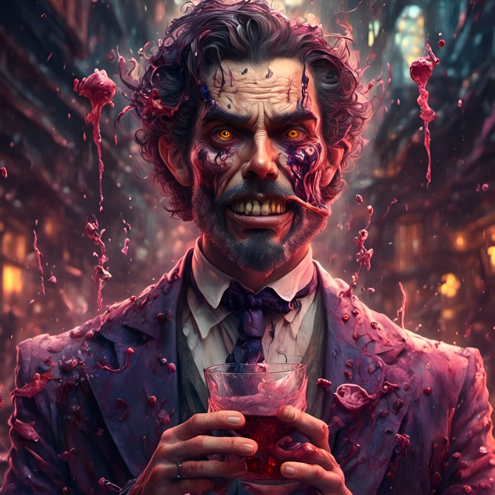 Hyperrealistic Mr. Hyde Transformation Scene