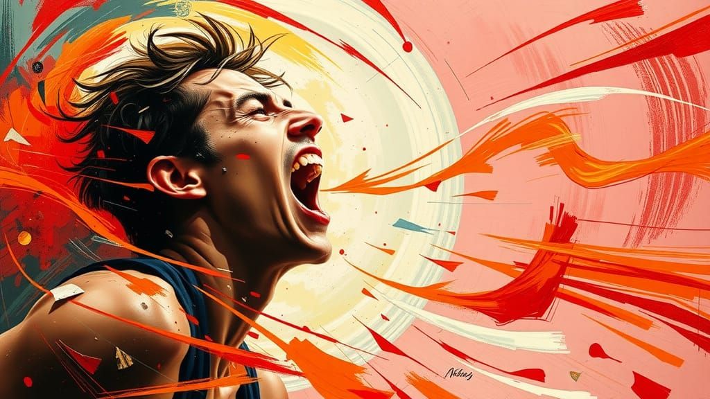 Abstract Expressionist Adrenaline Rush in Vibrant Colors