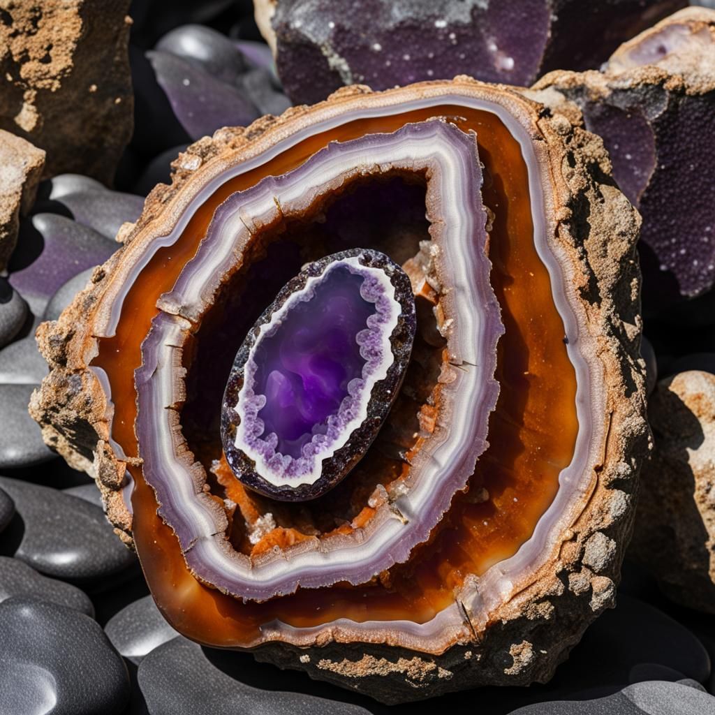 Thunderegg with Amethyst Cavity and Agate Lining