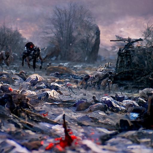 Post-Battlefield Horror in Steel Engraving Style