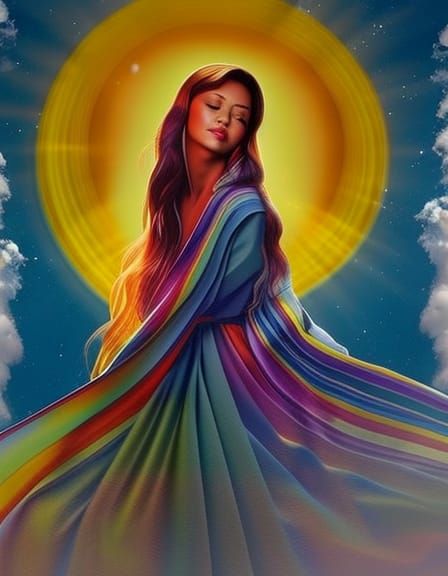 Divine Sunshine Beams Through Soft Clouds