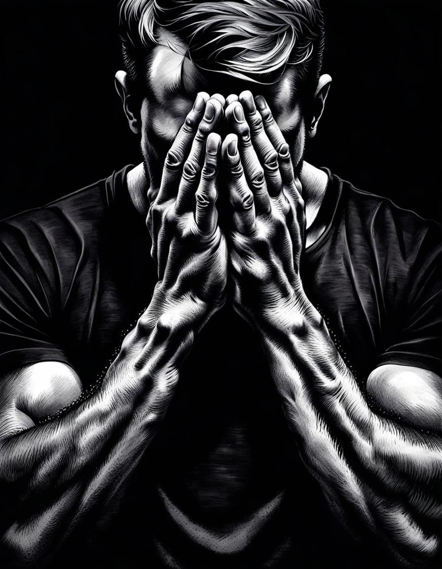 Detailed Image of Praying Calloused Hands