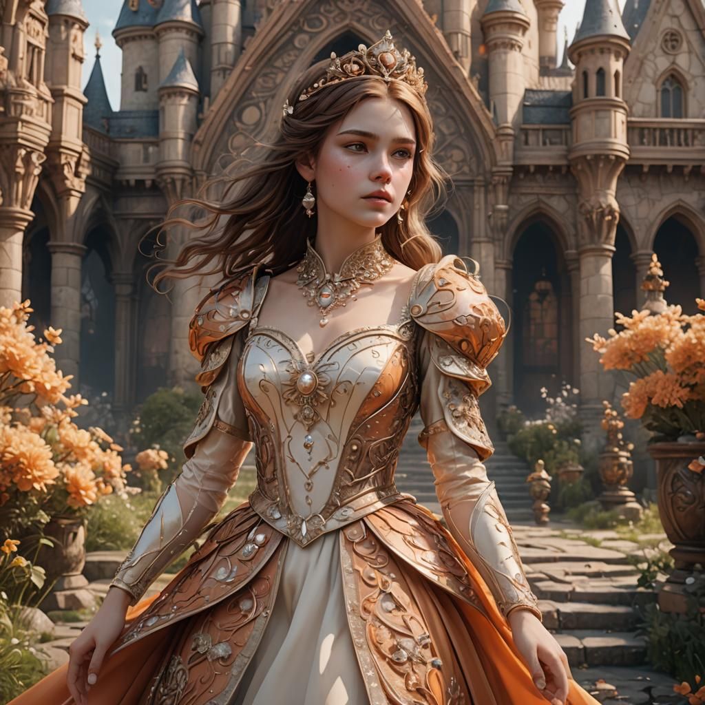 June Princess in Pearl Dress: Fantasy Art