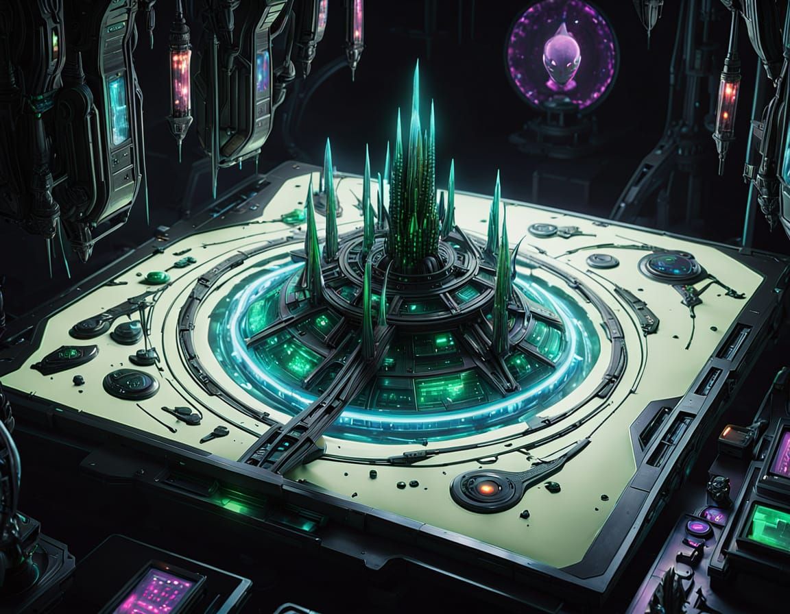 Cyberpunk Alien Marketplace in Futuristic City