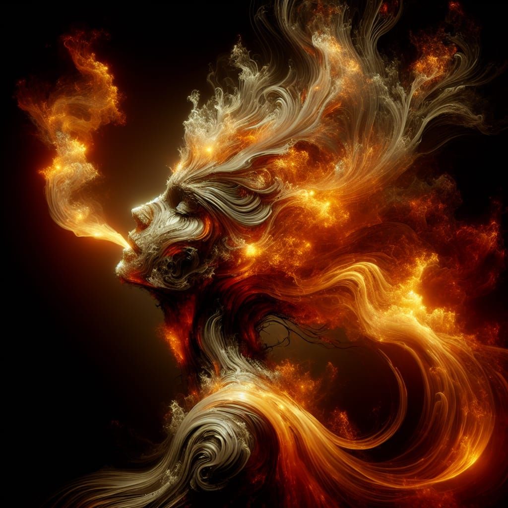 Amber Elemental Humanoid Portrait in 8k Resolution