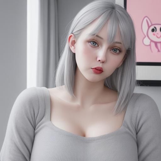 Portrait of Plump Gray-Haired Finnish Woman